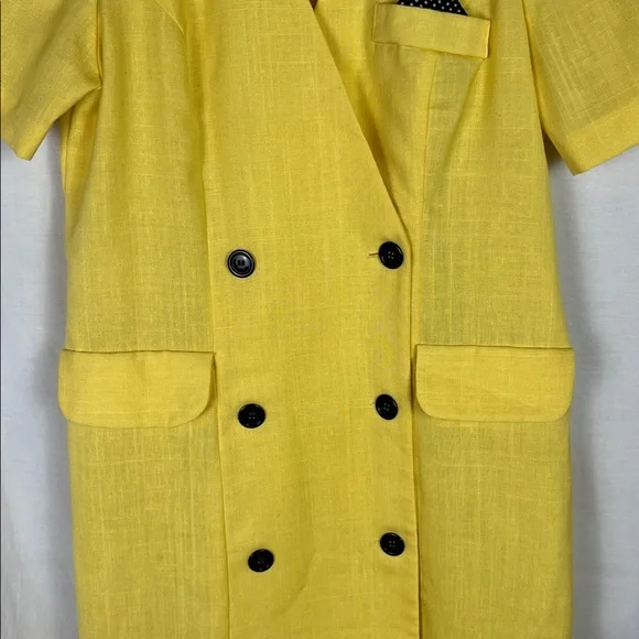 Vintage Union Made Damon Petite Yellow Button Up Career Dress - Picture 3 of 14